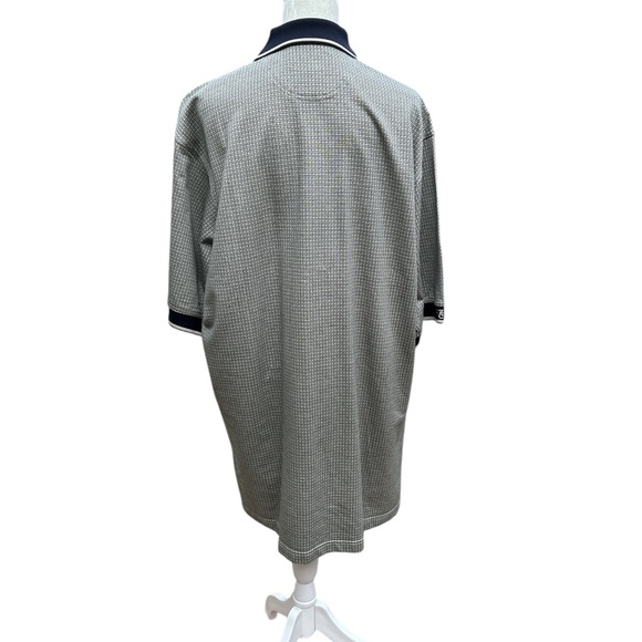 Izod Club Golf Polo Shirt Patterned Navy White Large - Picture 2 of 8